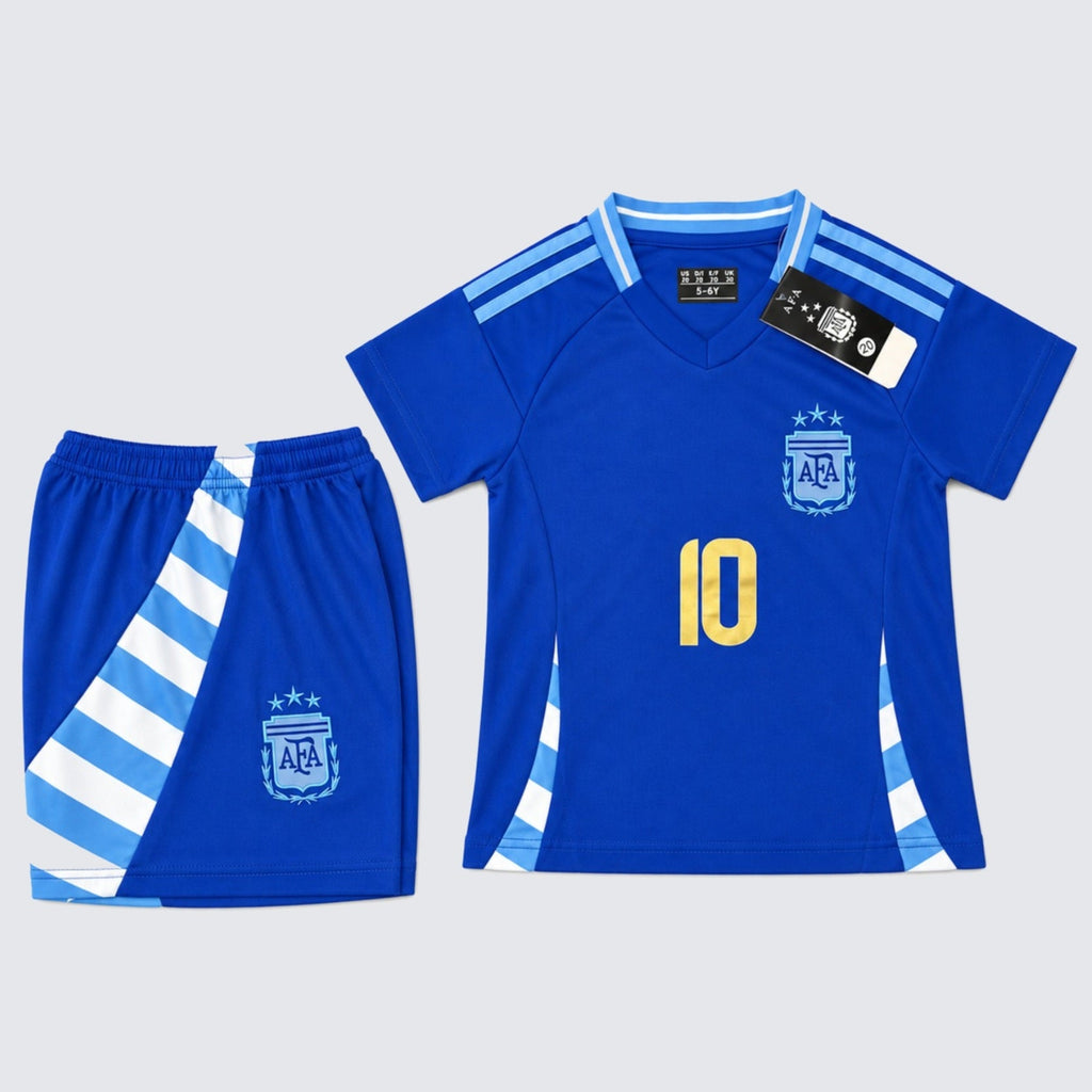 Kids Argentina Messi #10 Blue Soccer Youth Jersey & Shorts Set  Boys Girls