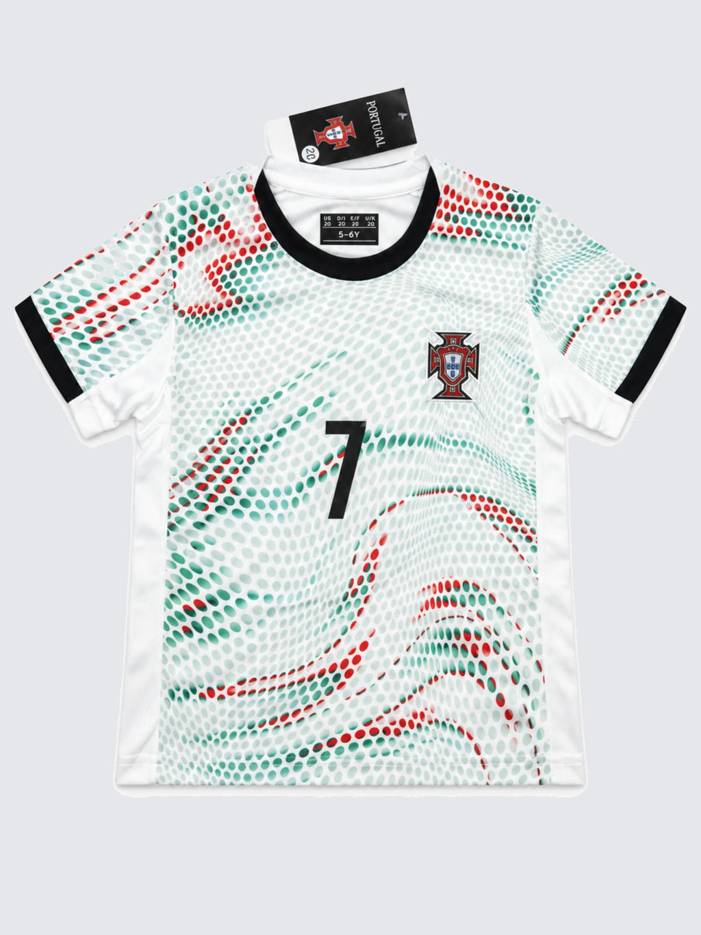 Kids Ronaldo Portugal #7 White Soccer Jersey & Shorts Set Boys Girls