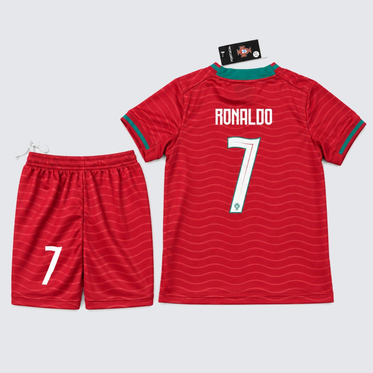 Kids Portugal Ronaldo #7 Red Soccer Jersey & Shorts Set Youth Boys Girls