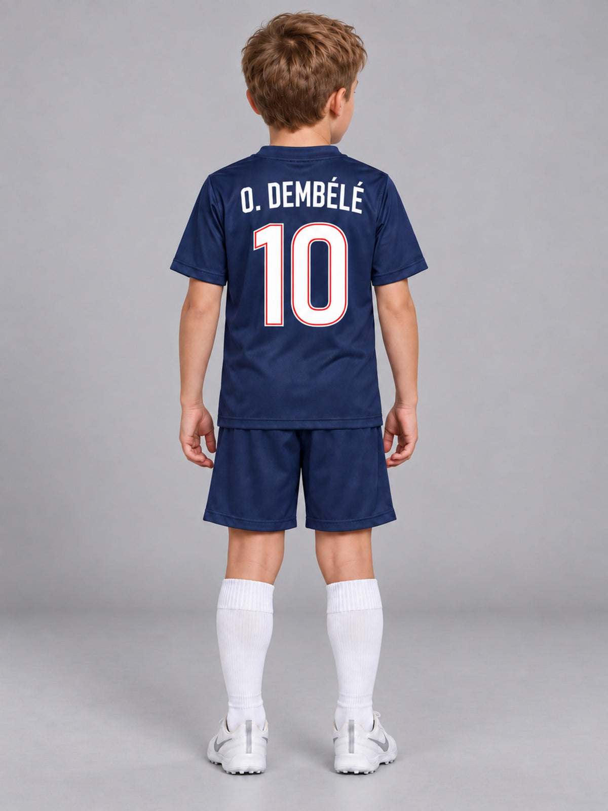 Kids PSG Dembele #10 Navy Soccer Jersey & Shorts Set Youth Boys Girls Paris Saint Germain