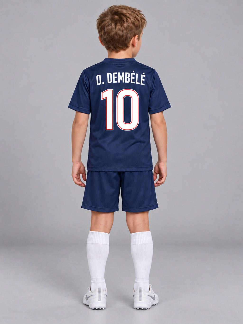 Kids PSG Dembele #10 Navy Soccer Jersey & Shorts Set Youth Boys Girls Paris Saint Germain