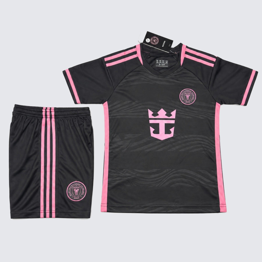 Kids Inter Miami Messi #10 Black Soccer Jersey & Shorts Set Youth Boys Girls