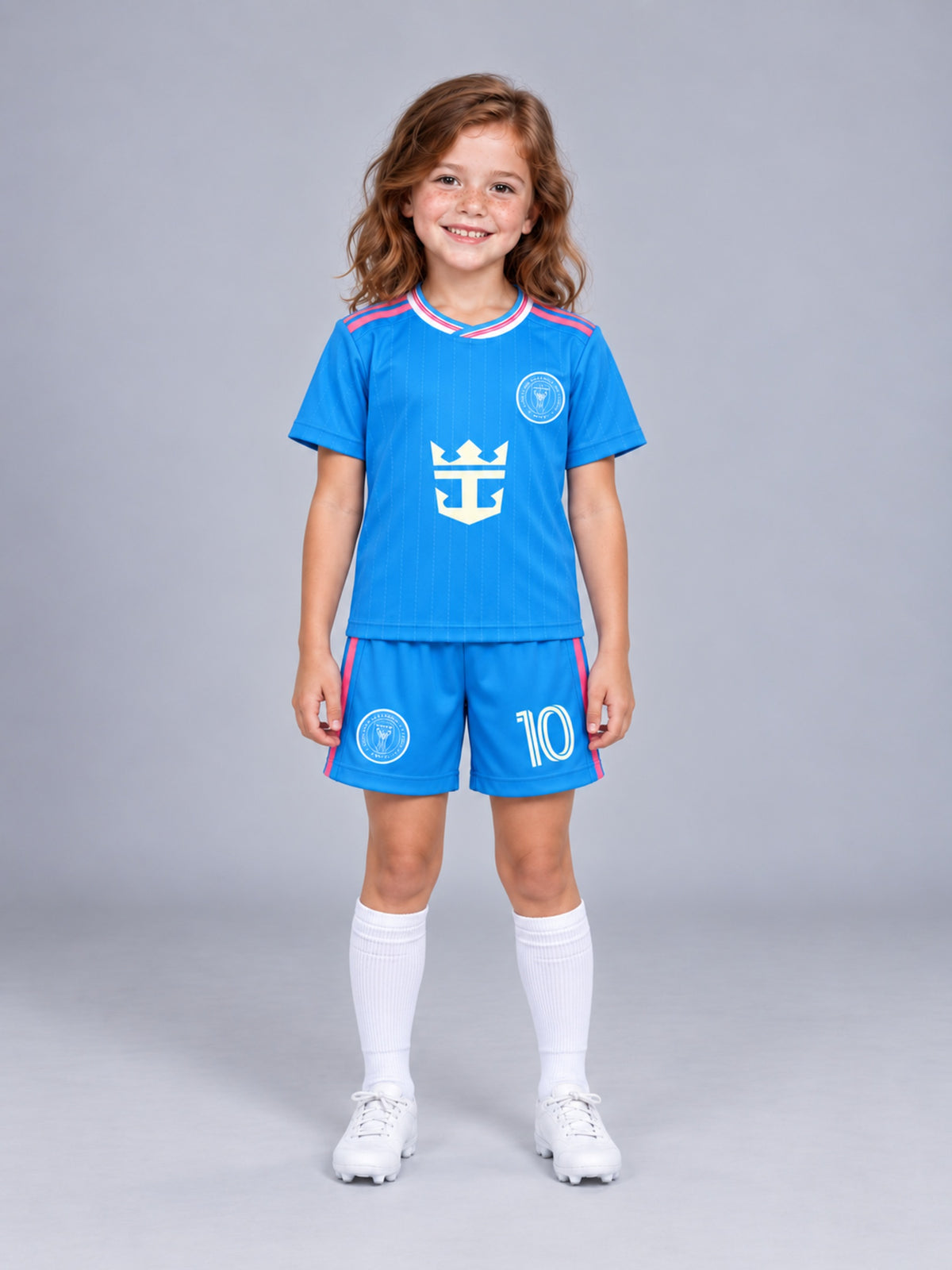 Kids Inter Miami Messi #10 Blue Soccer Youth Jersey & Shorts Set Boys Girls
