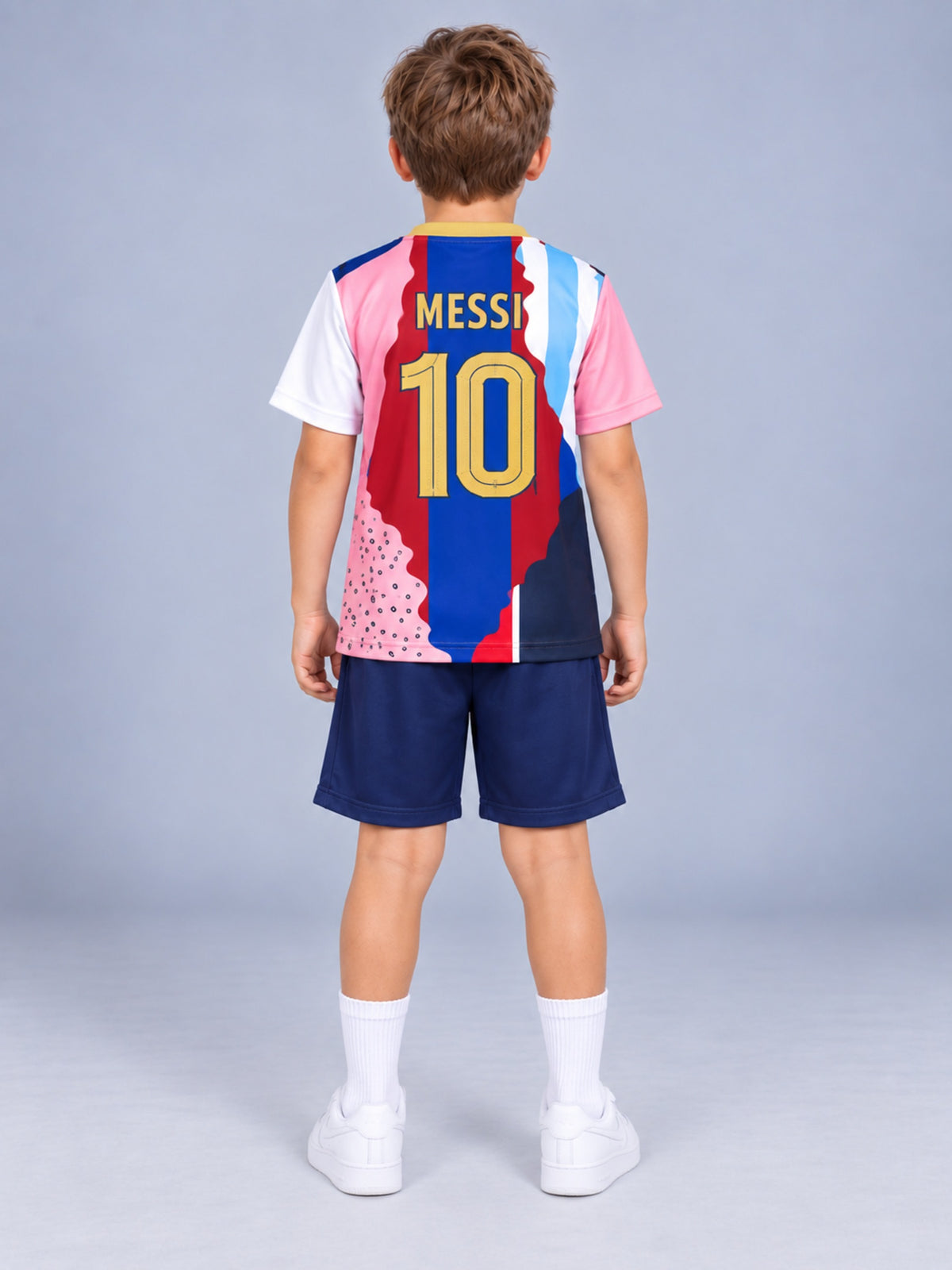 Kids Messi #10 PSG Mashup Soccer Jersey & Shorts Set Multicolor Youth Boys Girls