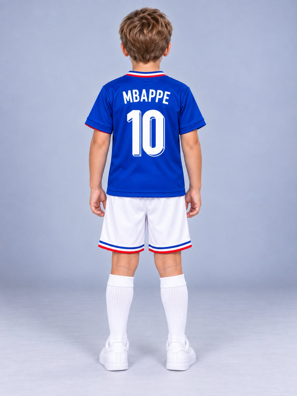 Kids France Mbappe #10 Blue Soccer Jersey & Shorts Set Youth Boys Girls