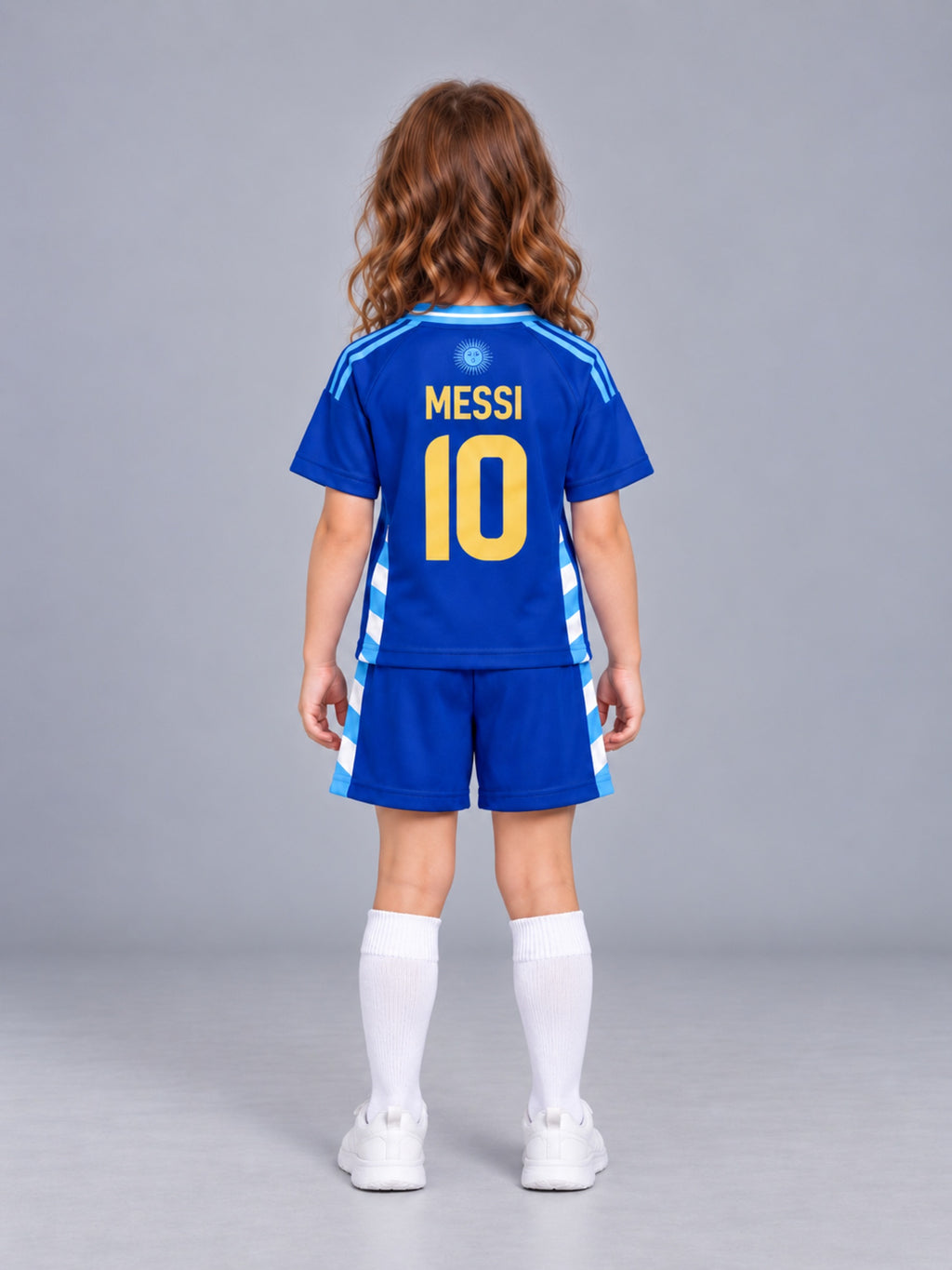 Kids Argentina Messi #10 Blue Soccer Youth Jersey & Shorts Set  Boys Girls