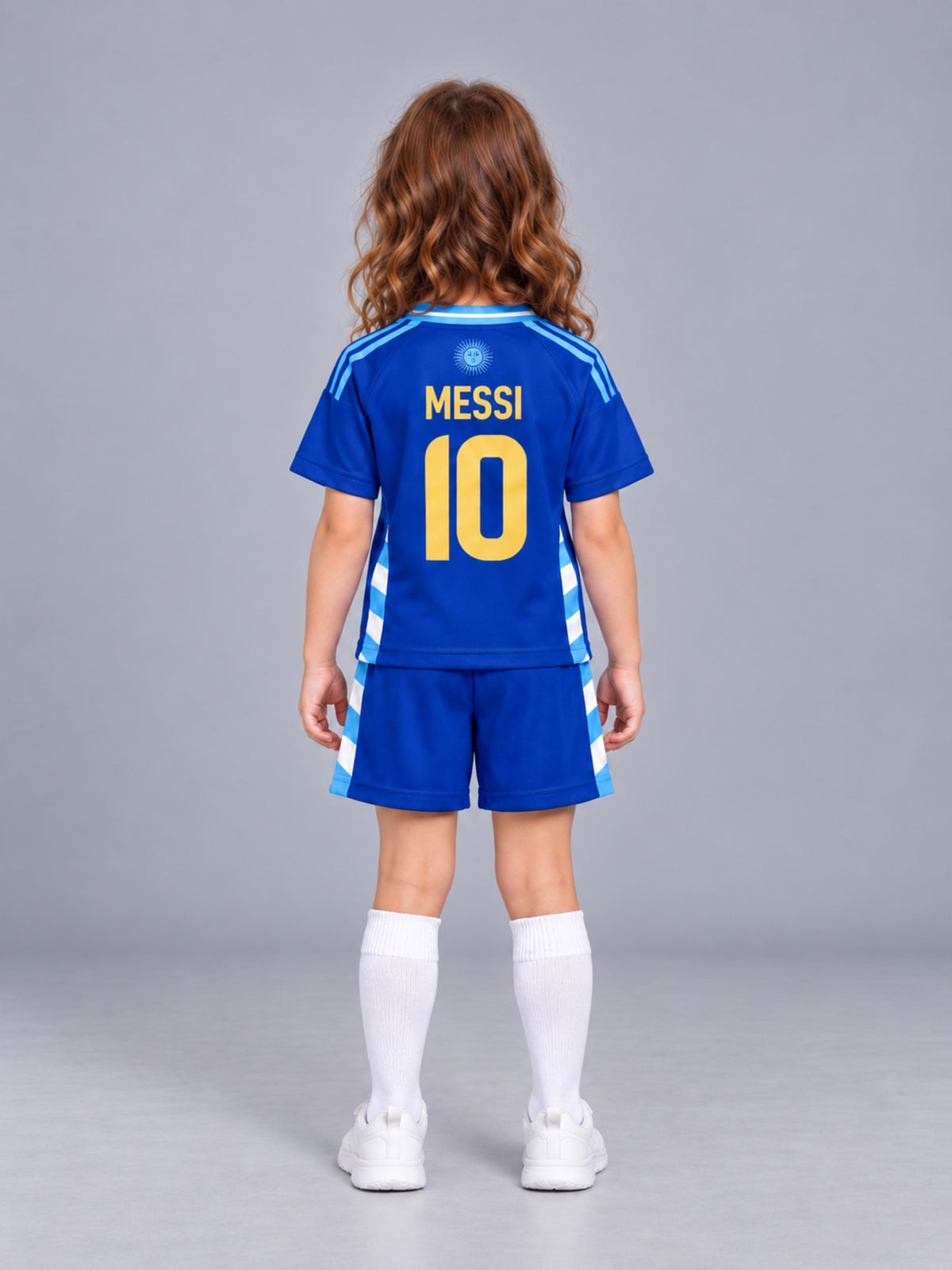 Kids Argentina Messi #10 Blue Soccer Youth Jersey & Shorts Set  Boys Girls