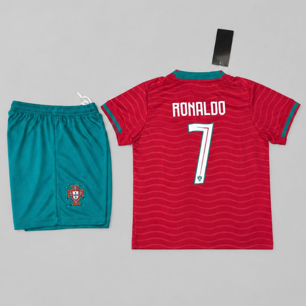 Kids Ronaldo Portugal #7 Soccer Youth Jersey & Shorts Set Boys Girls