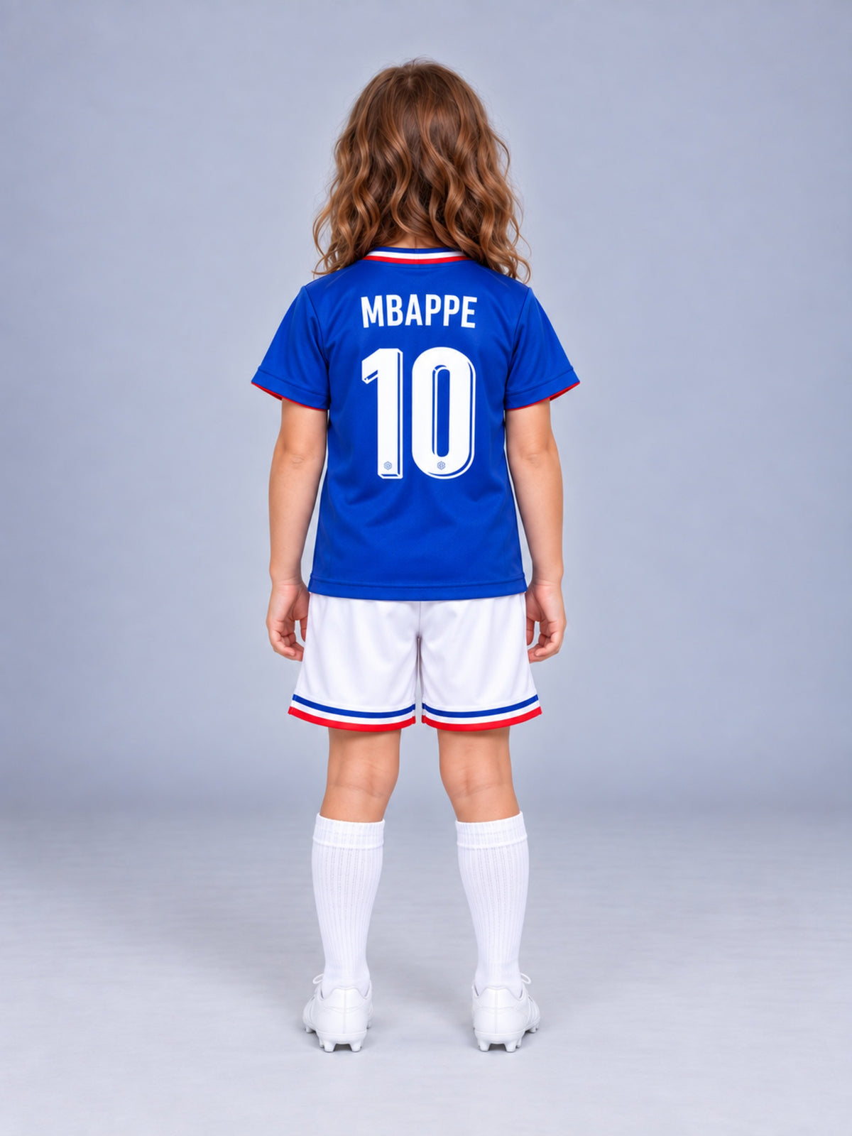 Kids France Mbappe #10 Blue Soccer Jersey & Shorts Set Youth Boys Girls