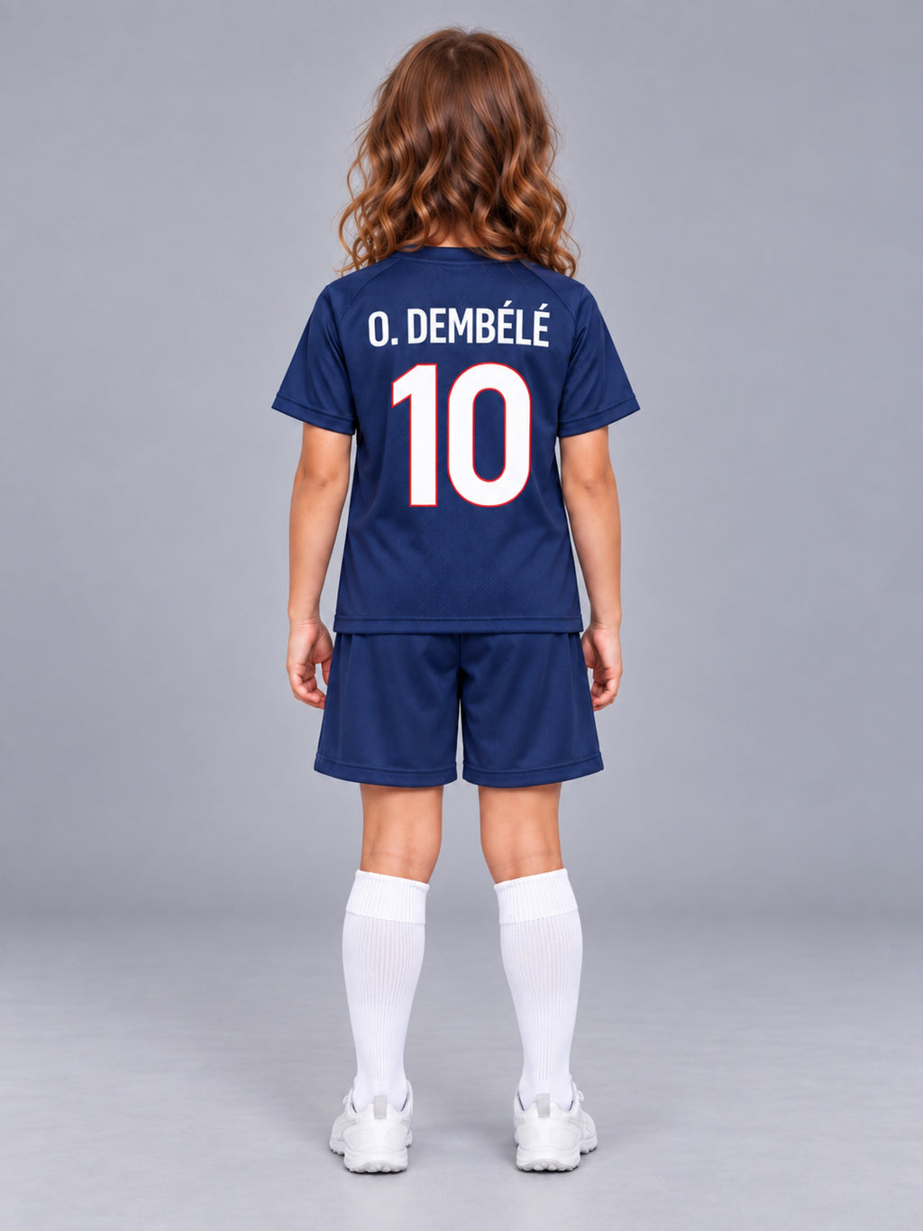 Kids PSG Dembele #10 Navy Soccer Jersey & Shorts Set Youth Boys Girls Paris Saint Germain