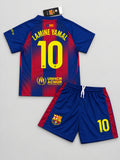 Kids Barcelona Lamine Yamal #10 Soccer Jersey & Shorts Set Blue & Red Youth Boys Girls
