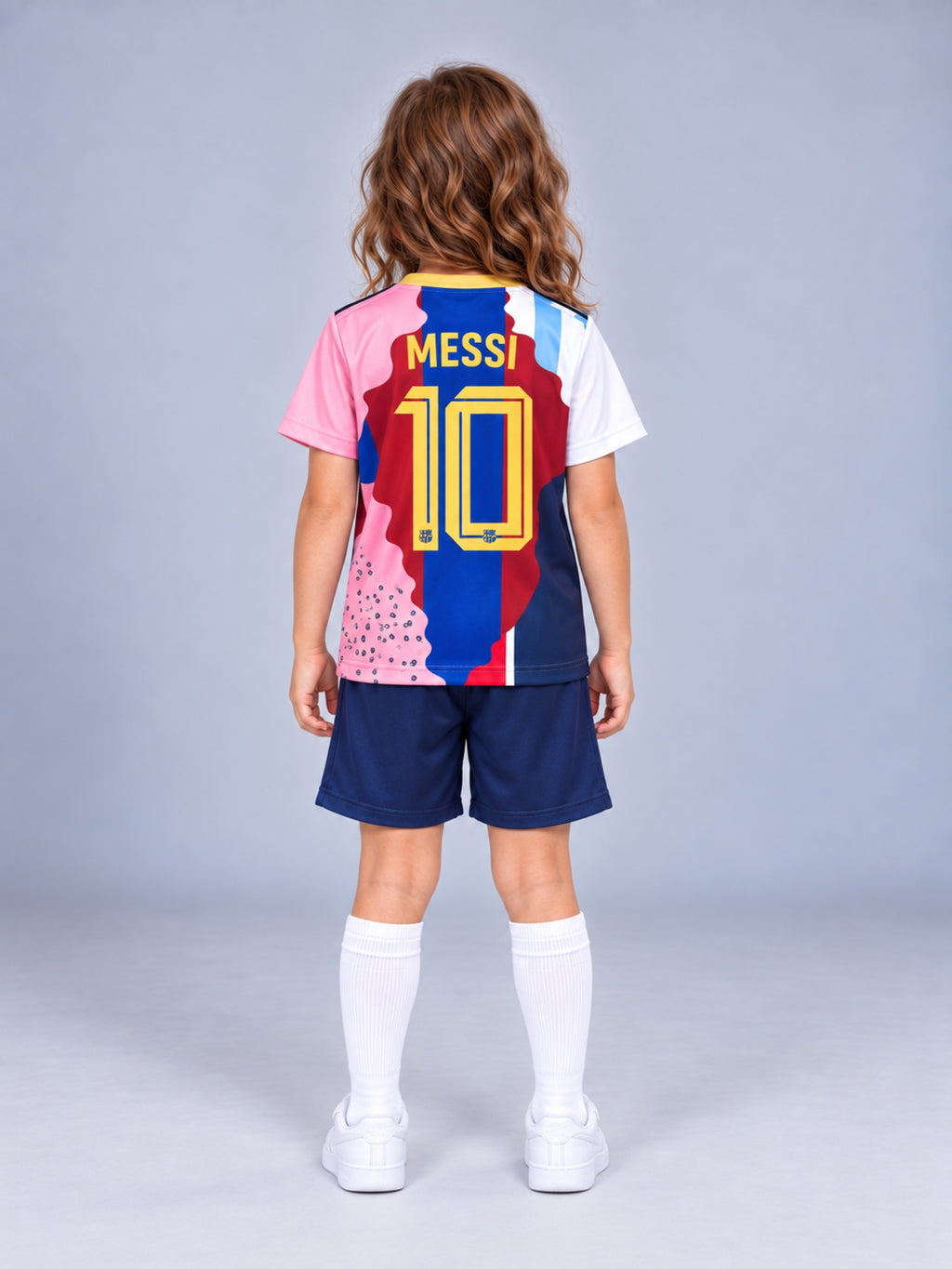 Kids Messi #10 PSG Mashup Soccer Jersey & Shorts Set Multicolor Youth Boys Girls