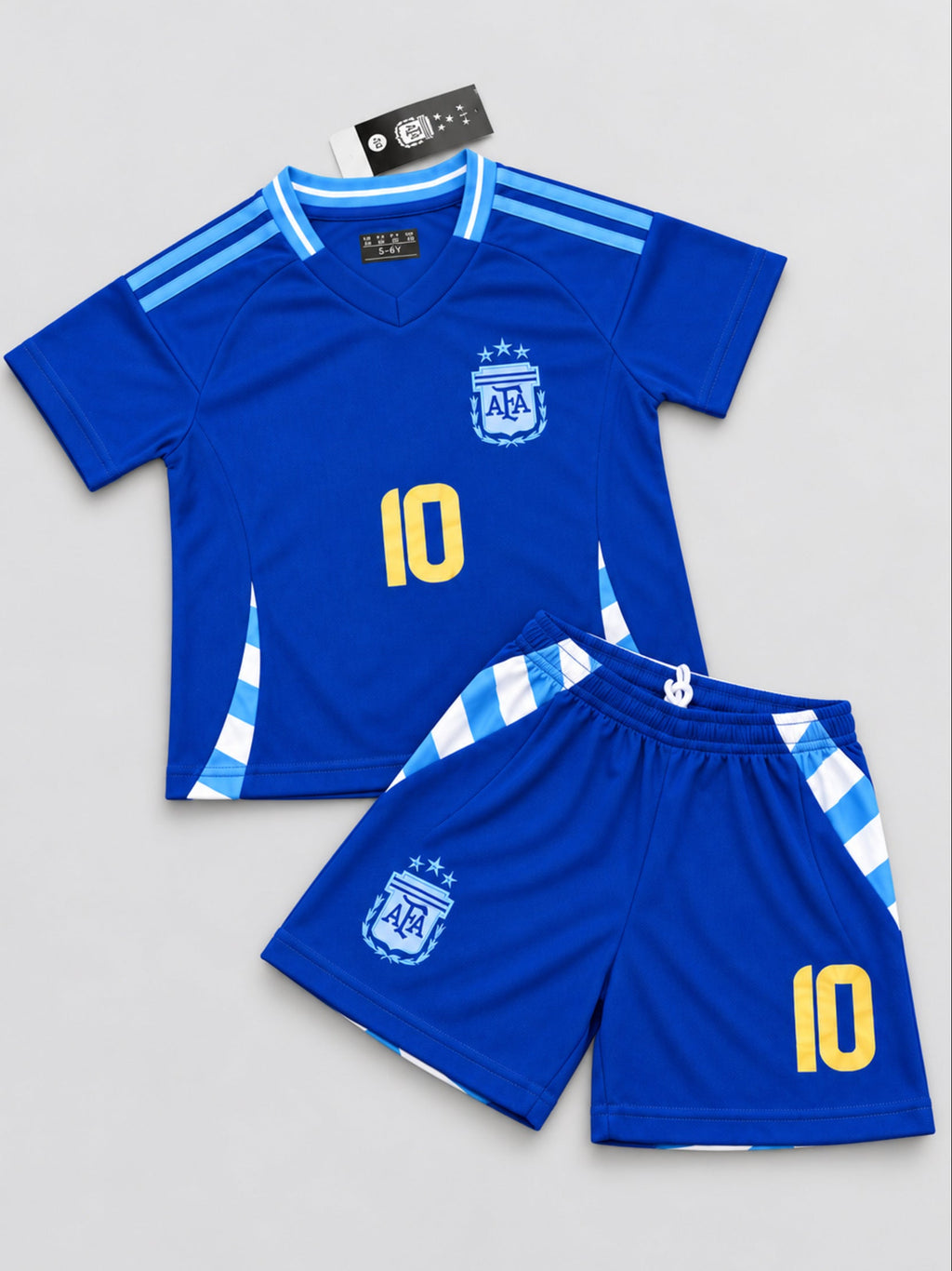 Kids Argentina Messi #10 Blue Soccer Youth Jersey & Shorts Set  Boys Girls