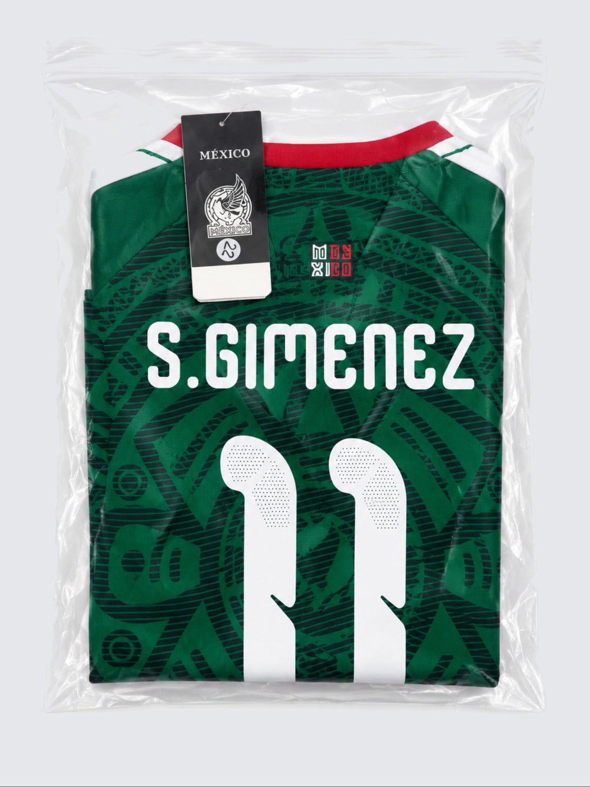 Kids Mexico Santiago Gimenez #11 Green Soccer Jersey & Shorts Set Youth Boys Girls