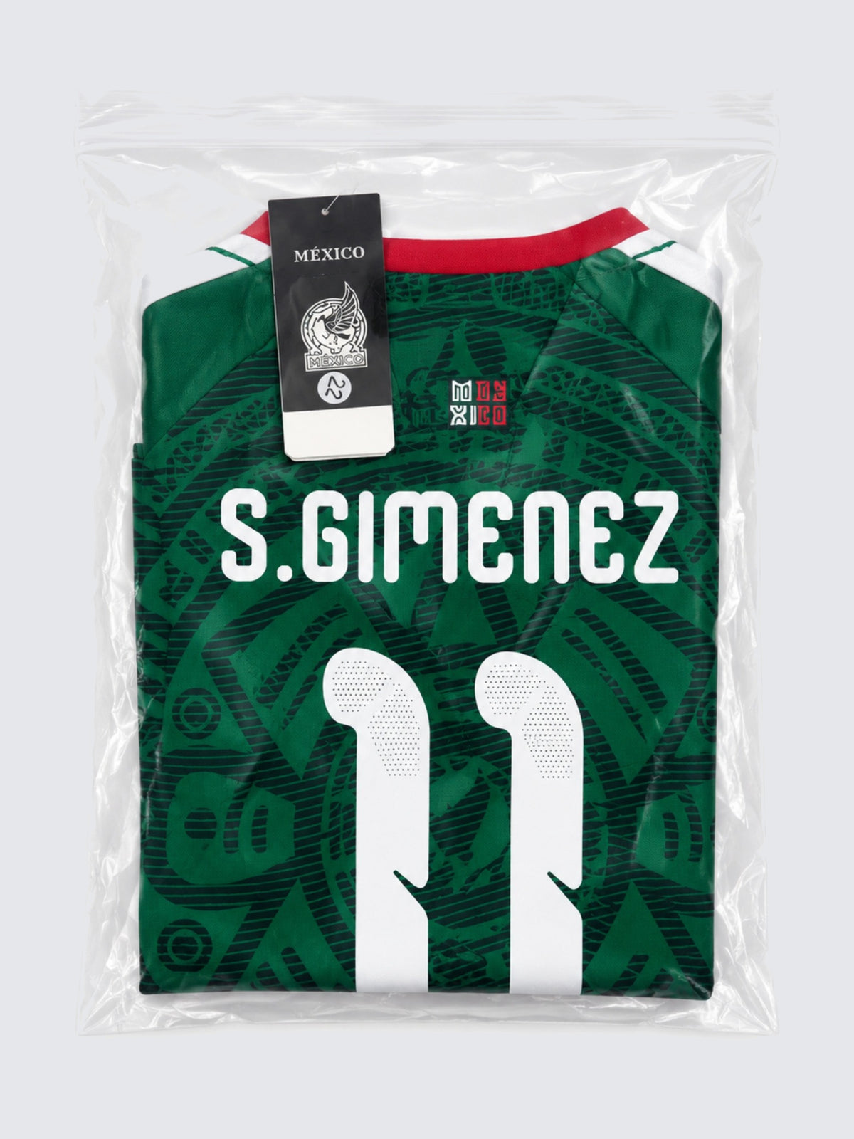 Kids Mexico Santiago Gimenez #11 Green Soccer Jersey & Shorts Set Youth Boys Girls