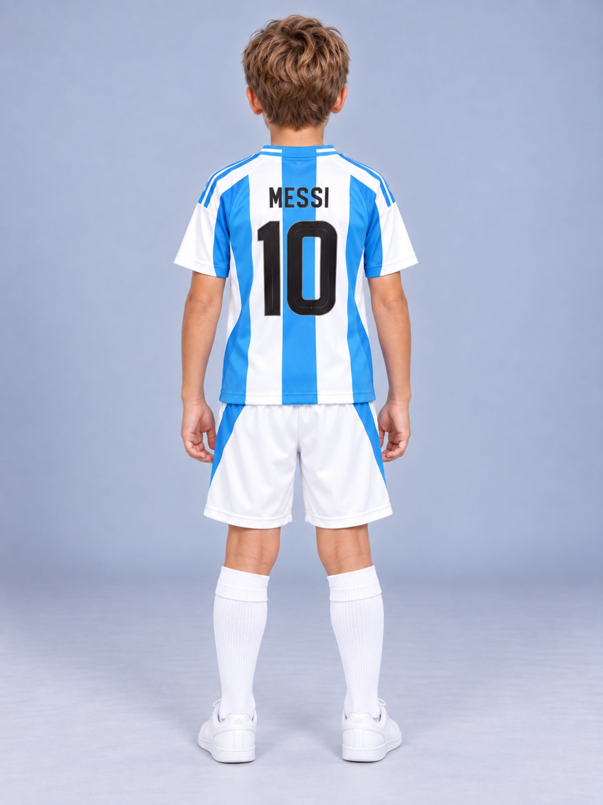 Kids Argentina Messi #10 Blue & White Soccer Jersey & Shorts Set Youth Boys Girls