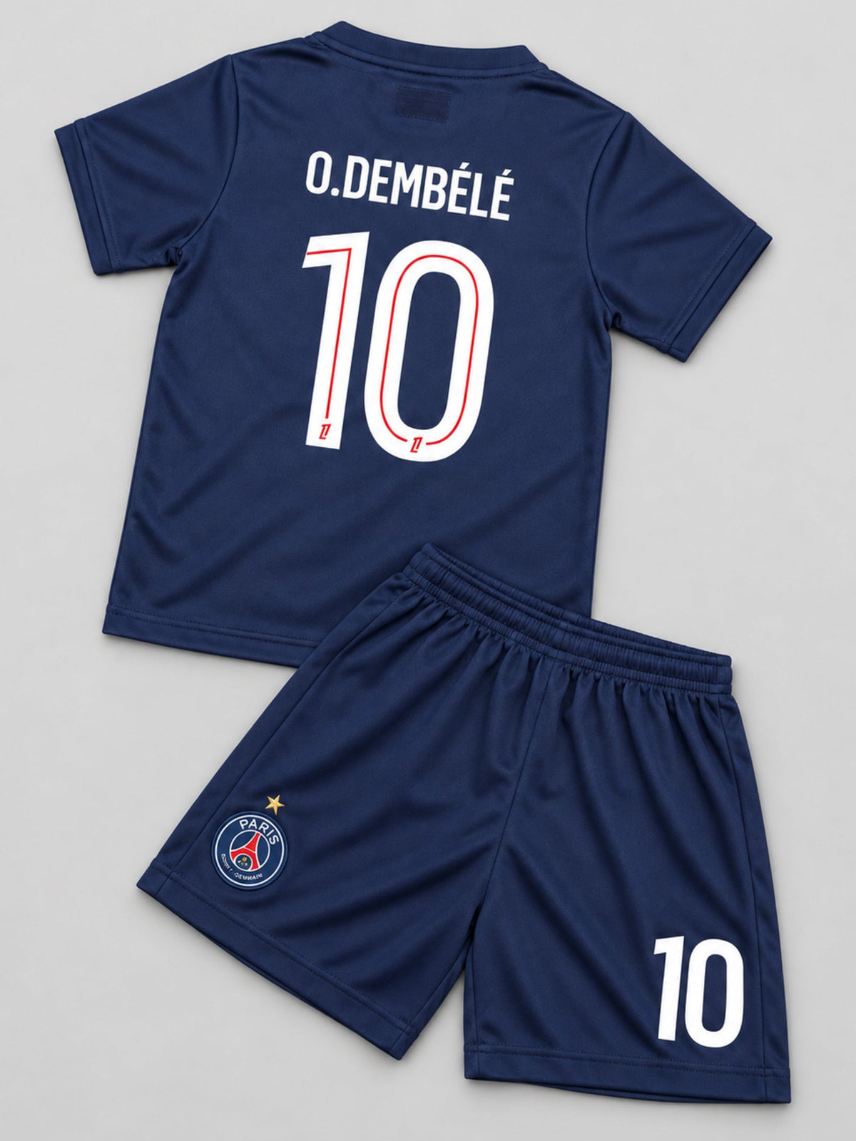 Kids PSG Dembele #10 Navy Soccer Jersey & Shorts Set Youth Boys Girls Paris Saint Germain