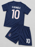 Kids PSG Dembele #10 Navy Soccer Jersey & Shorts Set Youth Boys Girls Paris Saint Germain