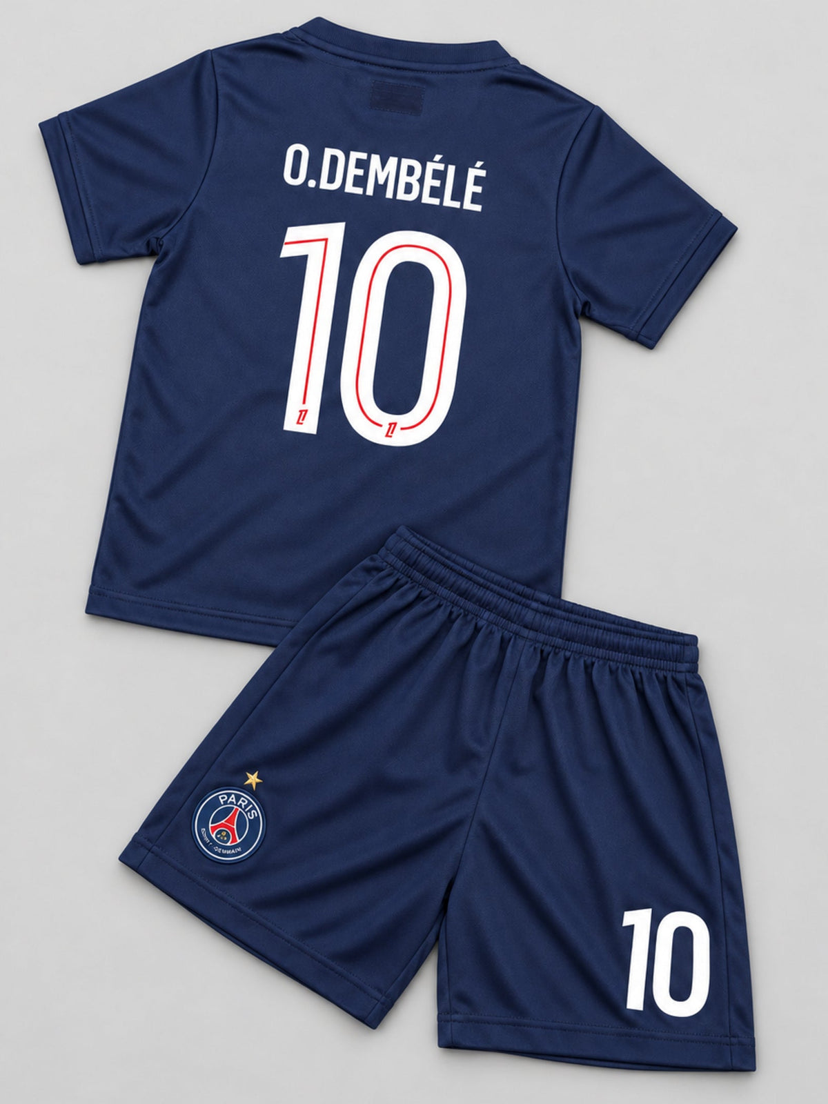 Kids PSG Dembele #10 Navy Soccer Jersey & Shorts Set Youth Boys Girls Paris Saint Germain