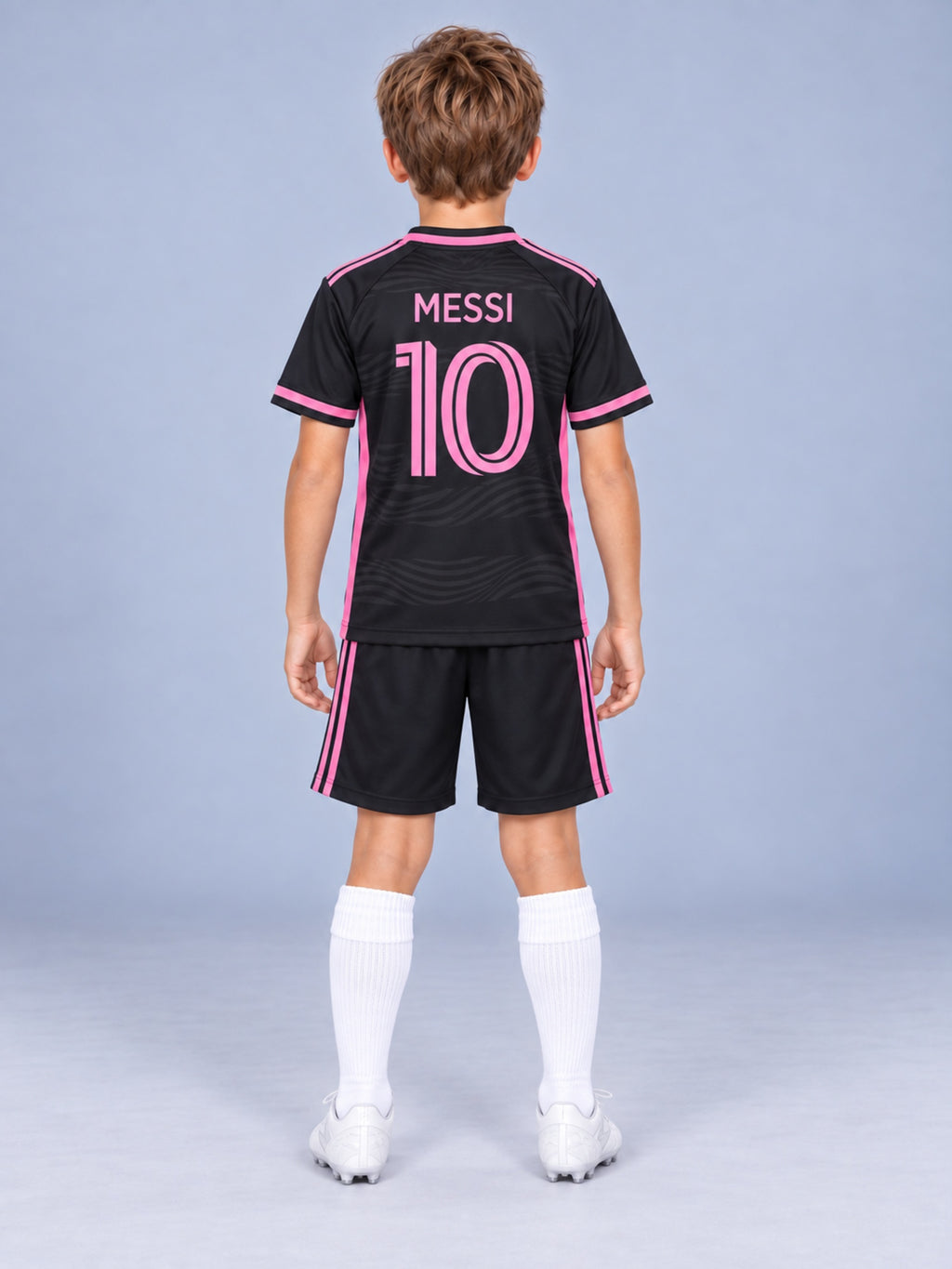 Kids Inter Miami Messi #10 Black Soccer Jersey & Shorts Set Youth Boys Girls