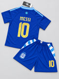 Kids Argentina Messi #10 Blue Soccer Youth Jersey & Shorts Set  Boys Girls