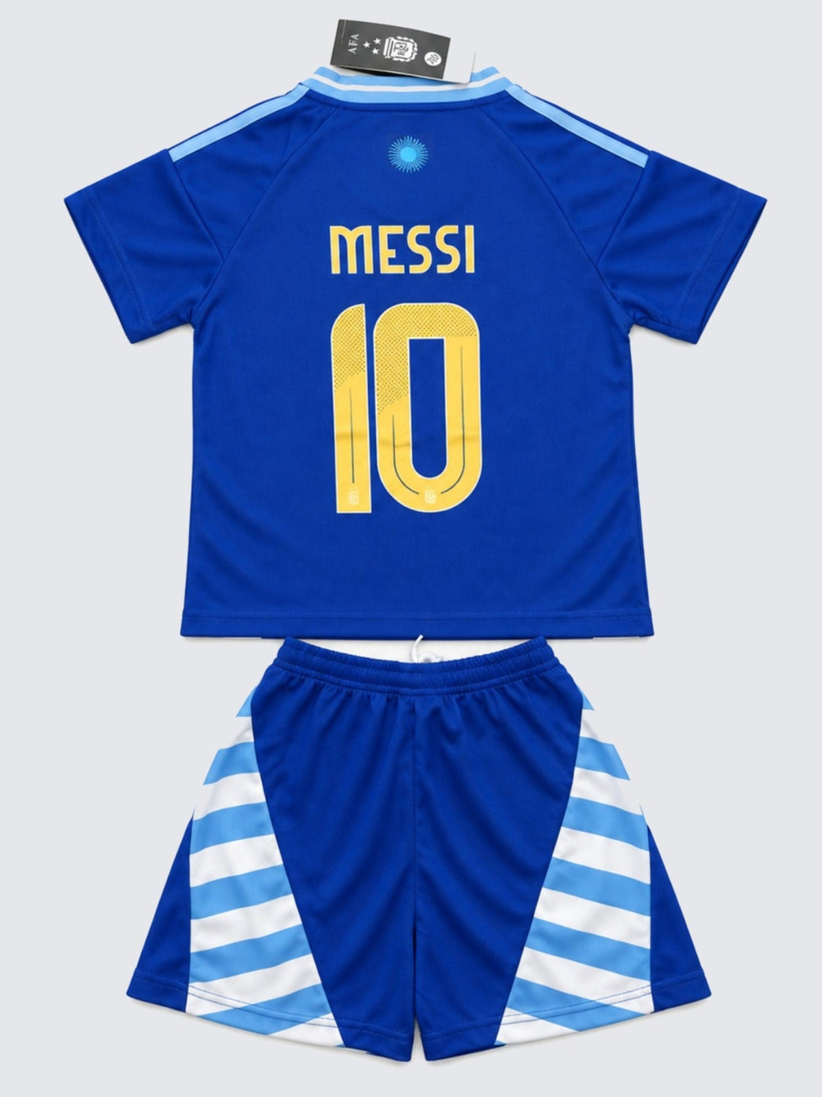 Kids Argentina Messi #10 Blue Soccer Youth Jersey & Shorts Set  Boys Girls