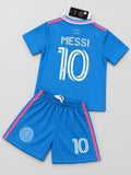Kids Inter Miami Messi #10 Blue Soccer Youth Jersey & Shorts Set Boys Girls