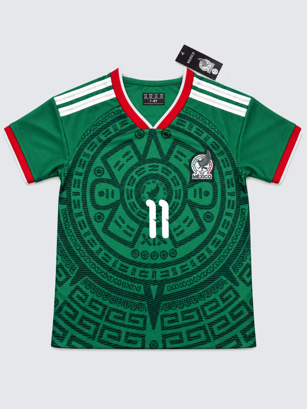 Kids Mexico Santiago Gimenez #11 Green Soccer Jersey & Shorts Set Youth Boys Girls