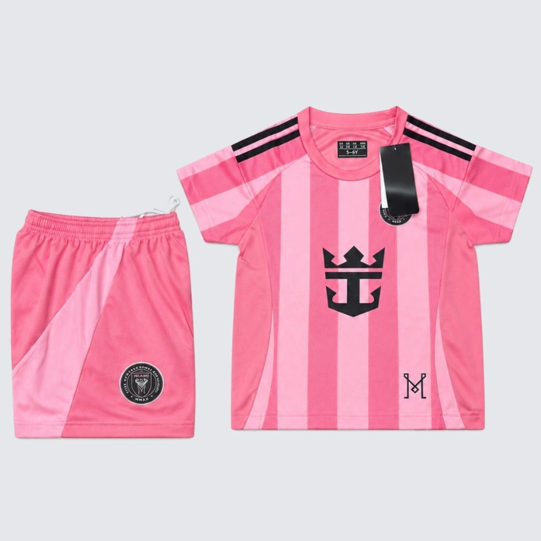Kids Inter Miami Messi #10 Pink Soccer Jersey & Shorts Set Youth Boys Girls