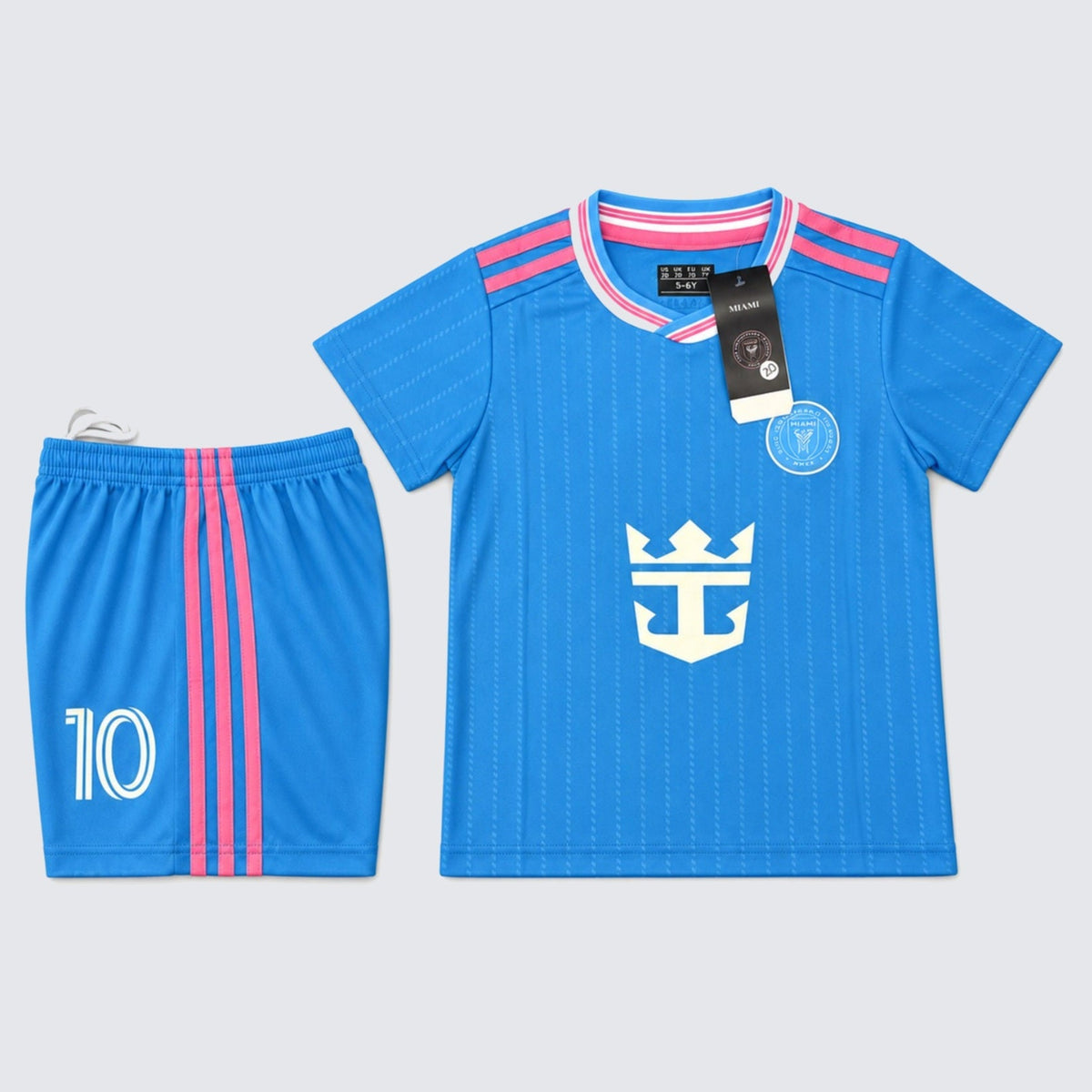 Kids Inter Miami Messi #10 Blue Soccer Youth Jersey & Shorts Set Boys Girls