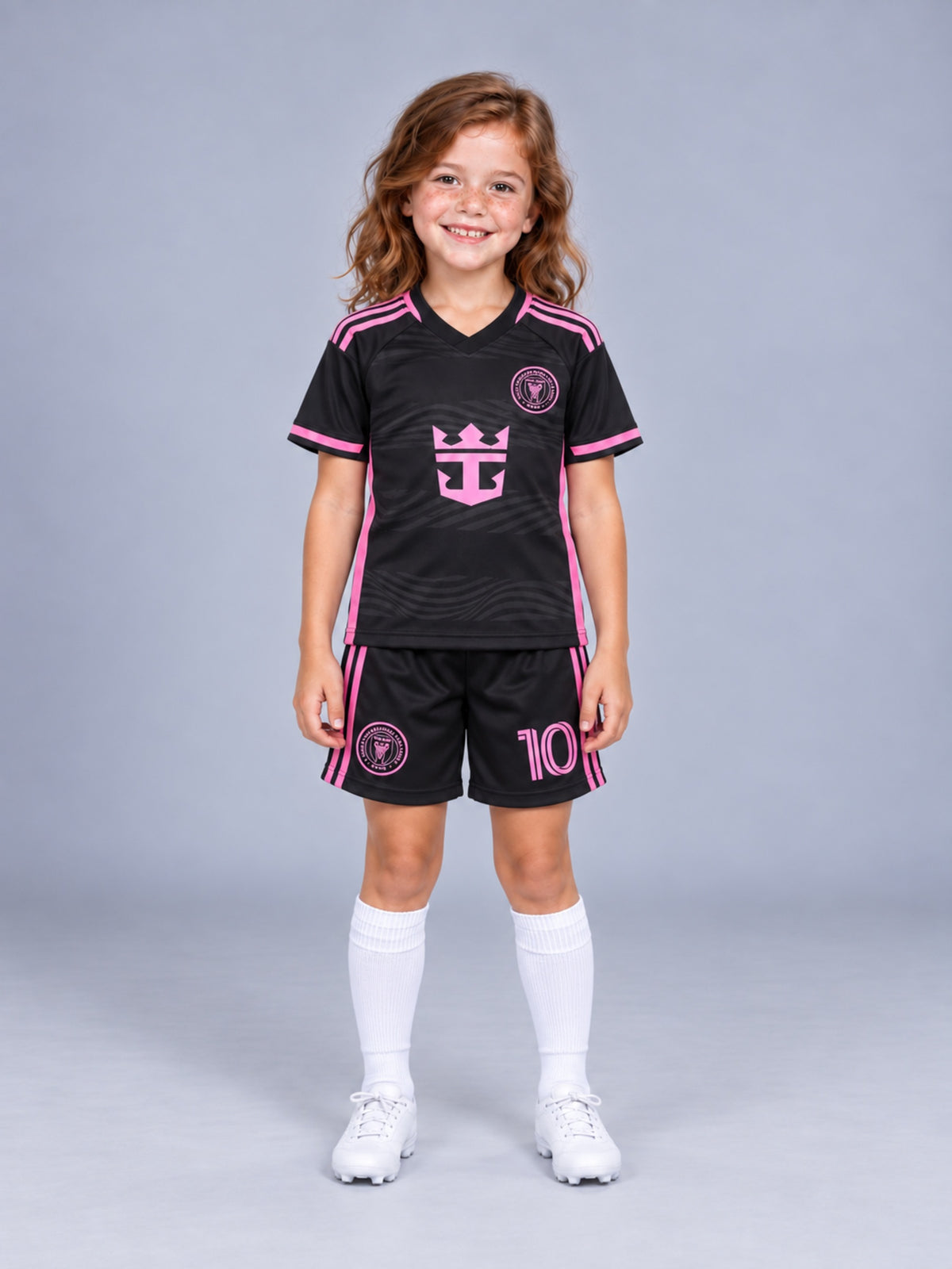 Kids Inter Miami Messi #10 Black Soccer Jersey & Shorts Set Youth Boys Girls