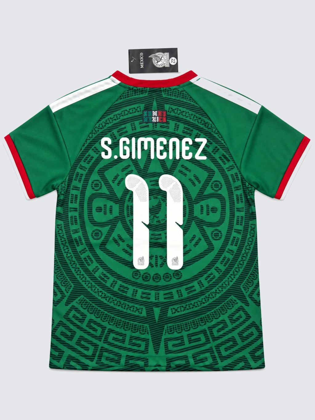 Kids Mexico Santiago Gimenez #11 Green Soccer Jersey & Shorts Set Youth Boys Girls