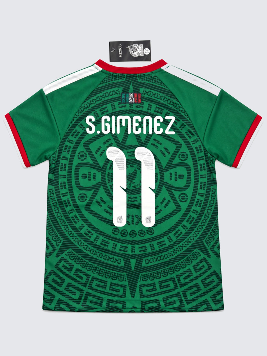 Kids Mexico Santiago Gimenez #11 Green Soccer Jersey & Shorts Set Youth Boys Girls