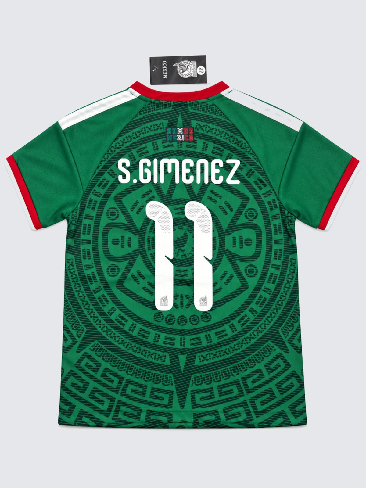 Kids Mexico Santiago Gimenez #11 Green Soccer Jersey & Shorts Set Youth Boys Girls