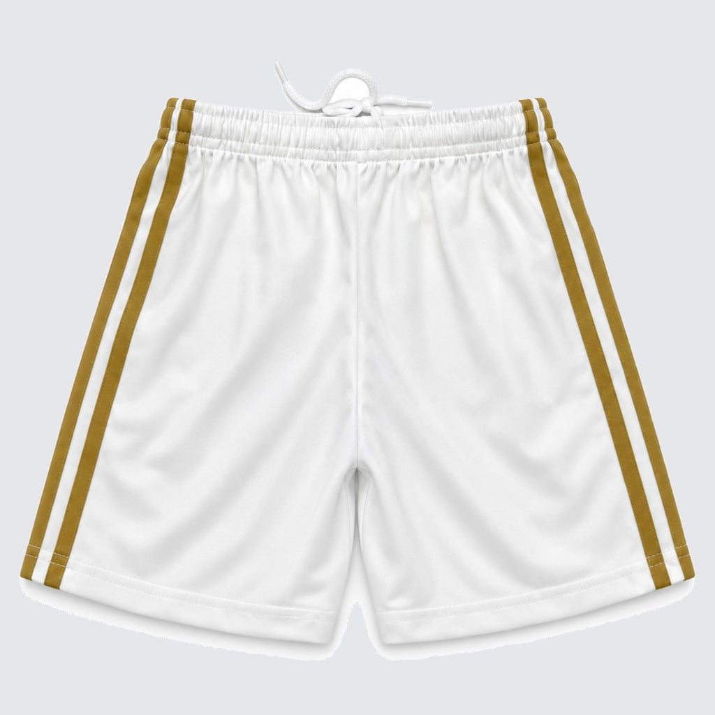 Kids Real Madrid Ronaldo #7 White & Gold Soccer Jersey & Shorts Set Youth Boys Girls