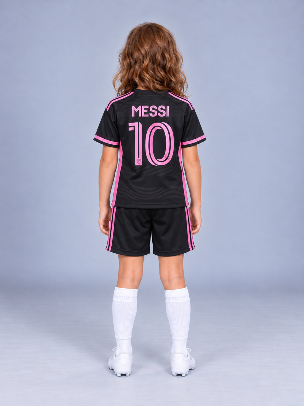 Kids Inter Miami Messi #10 Black Soccer Jersey & Shorts Set Youth Boys Girls