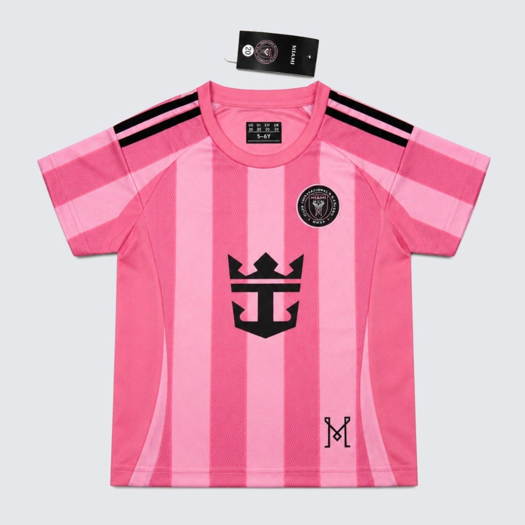Kids Inter Miami Messi #10 Pink Soccer Jersey & Shorts Set Youth Boys Girls