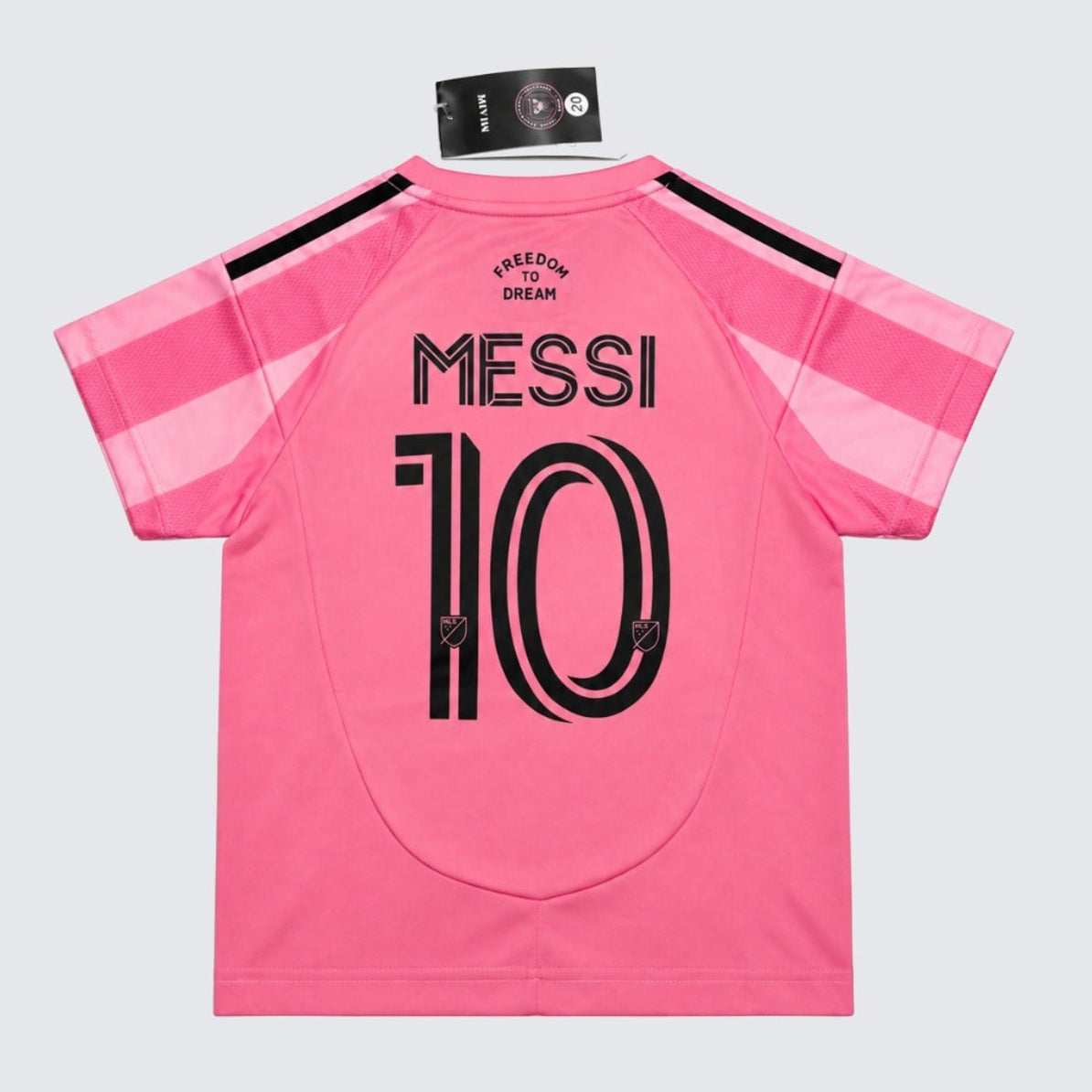 Kids Inter Miami Messi #10 Pink Soccer Jersey & Shorts Set Youth Boys Girls