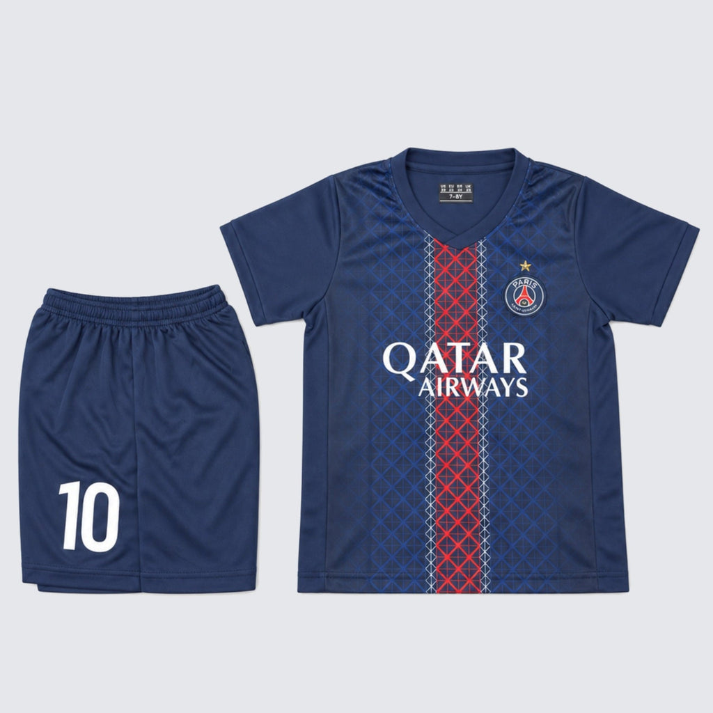 Kids PSG Dembele #10 Navy Soccer Jersey & Shorts Set Youth Boys Girls Paris Saint Germain