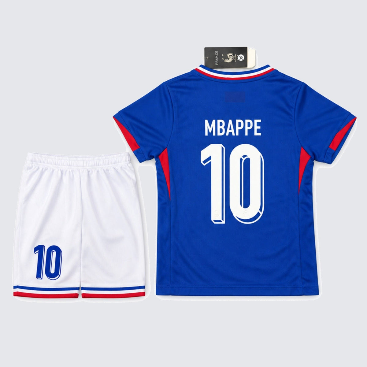 Kids France Mbappe #10 Blue Soccer Jersey & Shorts Set Youth Boys Girls