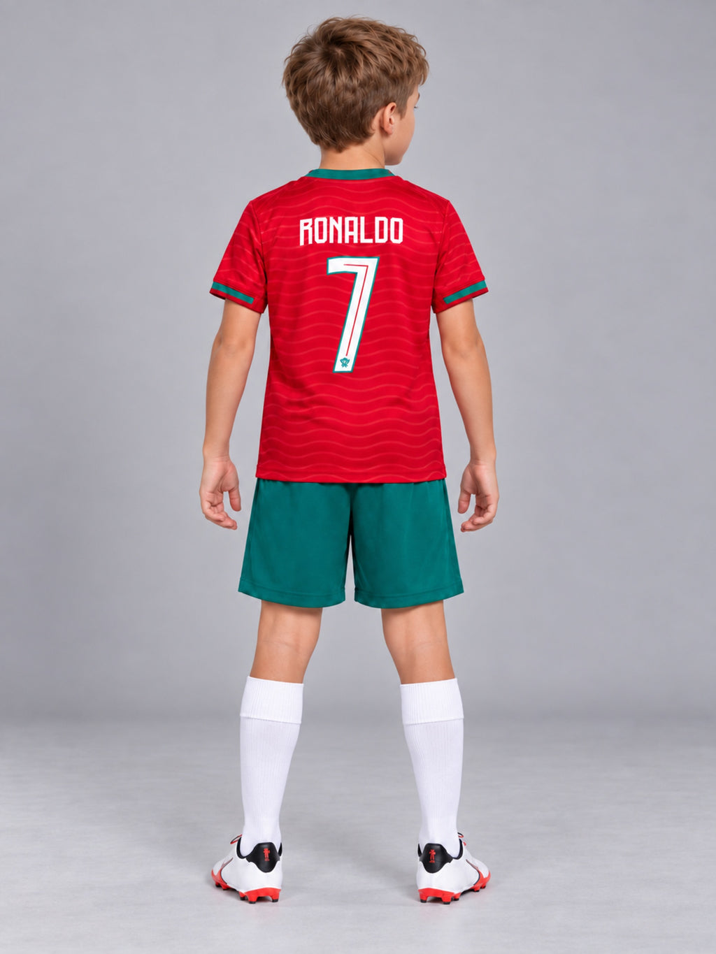 Kids Ronaldo Portugal #7 Soccer Youth Jersey & Shorts Set Boys Girls
