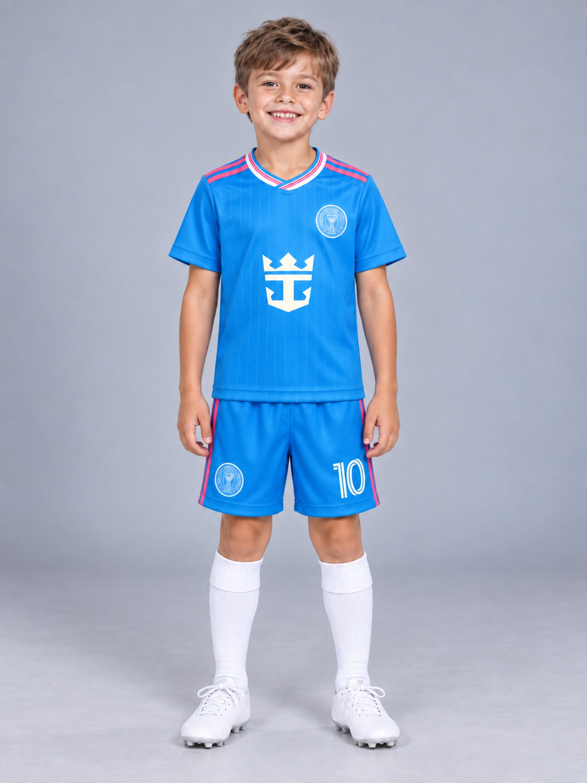 Kids Inter Miami Messi #10 Blue Soccer Youth Jersey & Shorts Set Boys Girls
