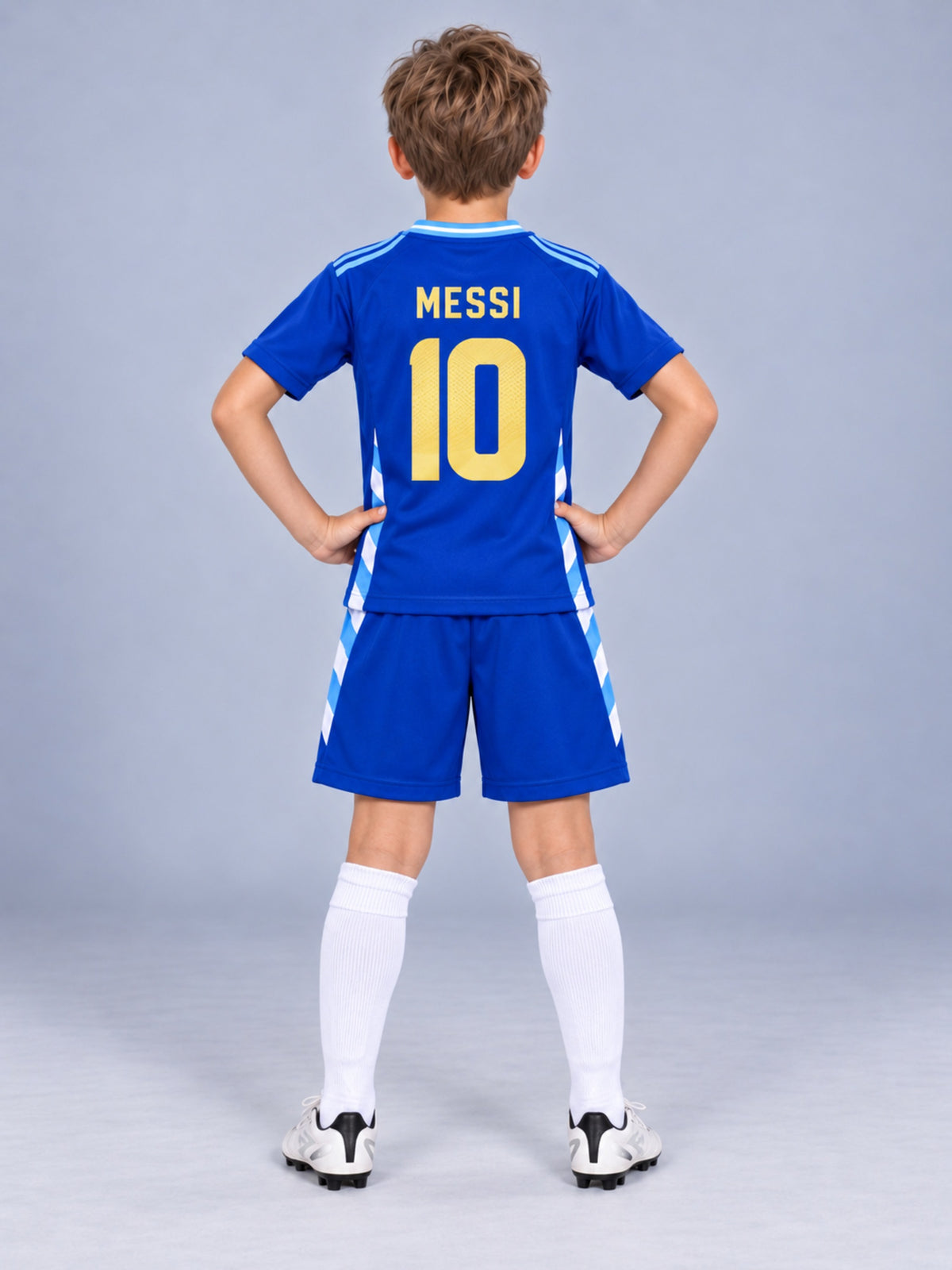Kids Argentina Messi #10 Blue Soccer Youth Jersey & Shorts Set  Boys Girls